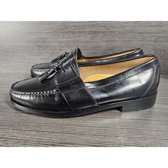 Cole Haan Men’s Black Leather Tassel Loafers Size 8.5W– Classic Dress Shoes - Picture 3 of 8